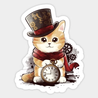 Steampunk cat Sticker